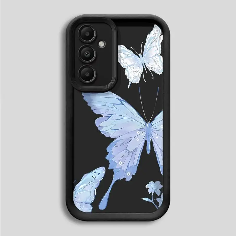 전화 케이스 삼성 갤럭시 A15 A25 A35 A55 A51 A71 A72 A73 A52 A52s A53 A54 5G TPU 실리콘 소프트 아트 아름다운 나비