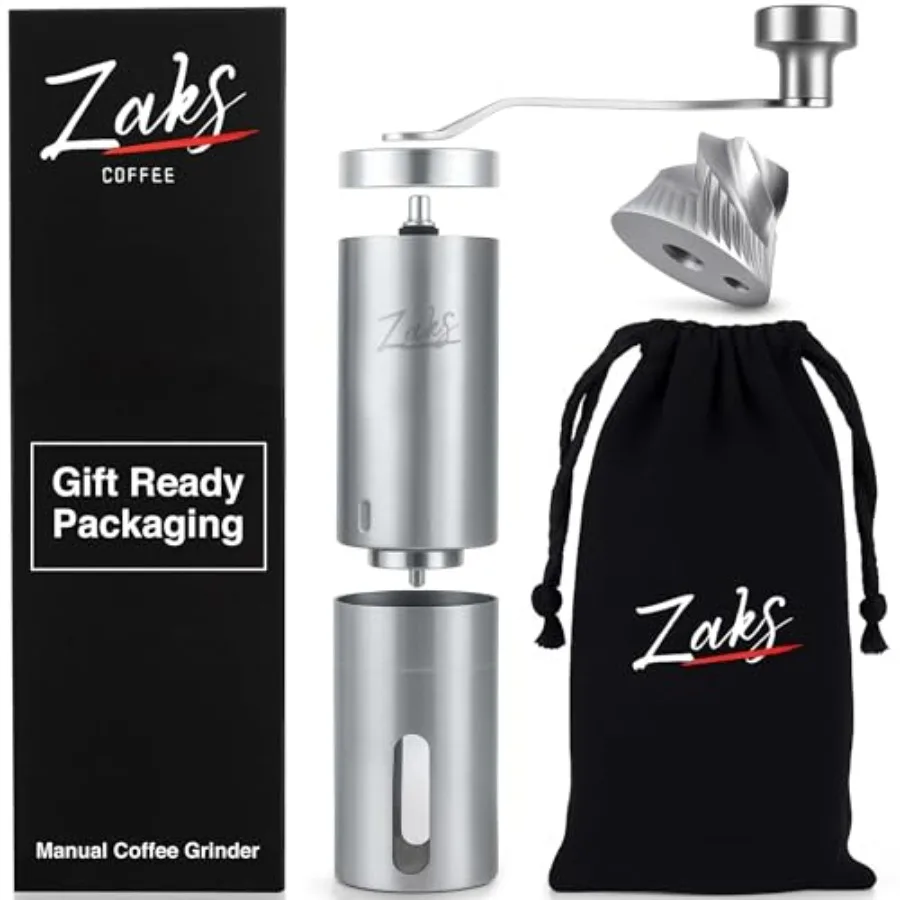 

Manual Coffee Grinder Stainless Steel Core Hand Coffee Grinder with 11 Adjustable Settings Durable Handle and Knob P