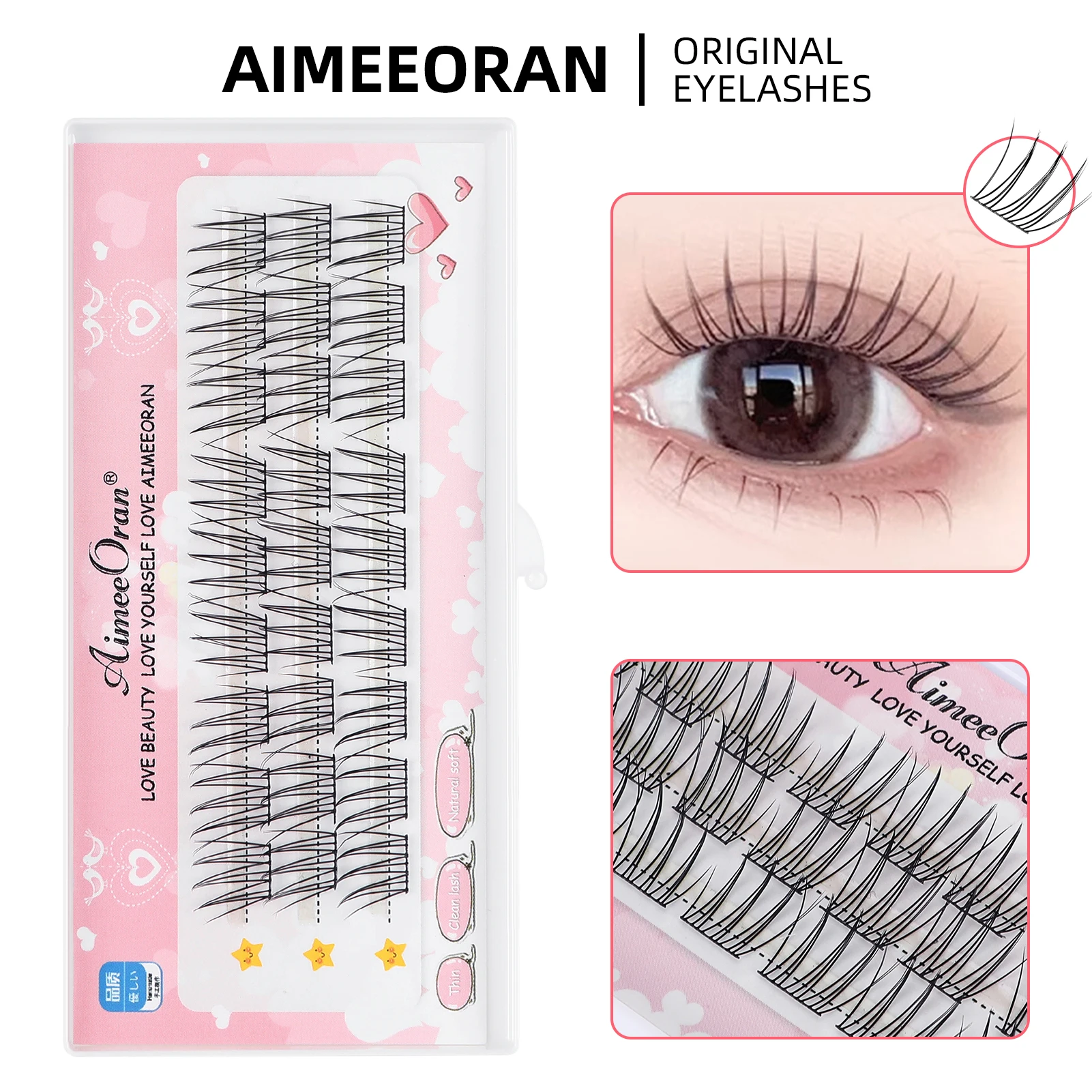 Natural eyelash extensions Clusters lash volume Premade flower fan Grafted False Eyelashes Cute Girl women lashes Supplies