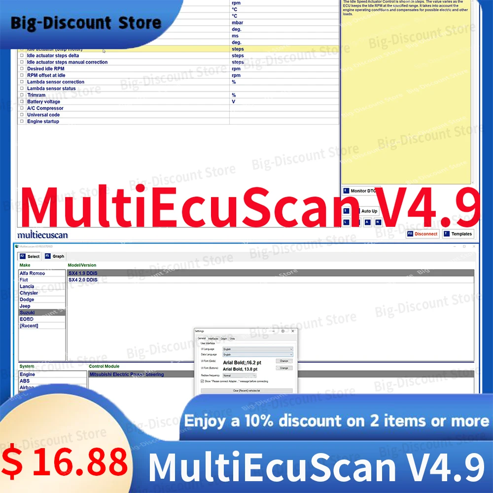 

Diagnostic software New Multiecuscan V4.9 For Fi-at/Ch-rysler/Do-dge/Je-ep Scanner Software 4.9 Work With ELM327 OBD II