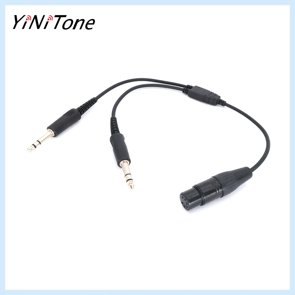 FRT Airbus XLR5 to GA Dual Plug Adapter | 5-Pin to PJ-068/PJ-055 | Kevlar-Reinforced Cable | Professional Aviation Use