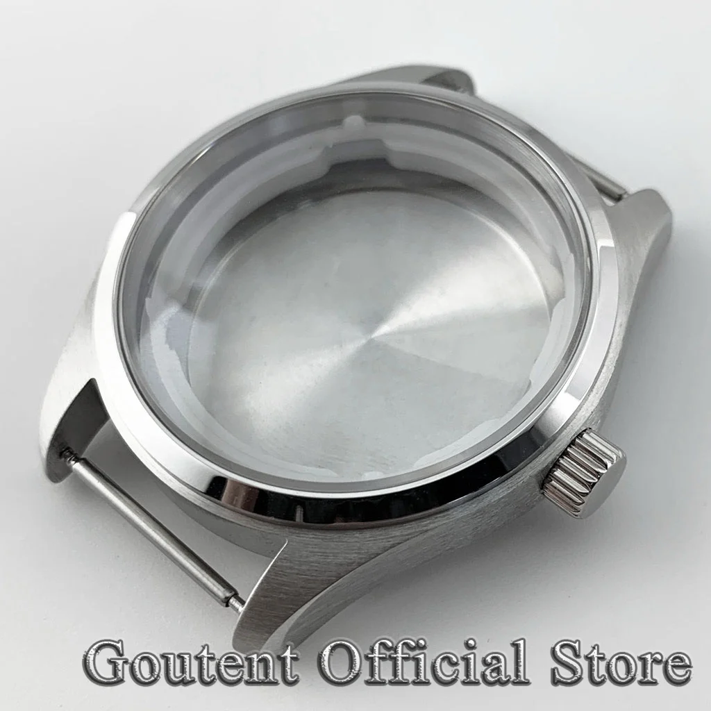 Goutent 40mm Sapphire Crystal Silver Black Bronze Watch Case Brushed Fit NH35 NH36 ETA 2824 PT5000 ST2130 Movement