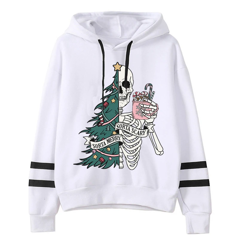 Funny Skeleton Tree Christmas Sweatshirt Men Women Christmas Tree Graphic Pullover Hoodie Unisex Christmas Skeleton Tree Hoodies