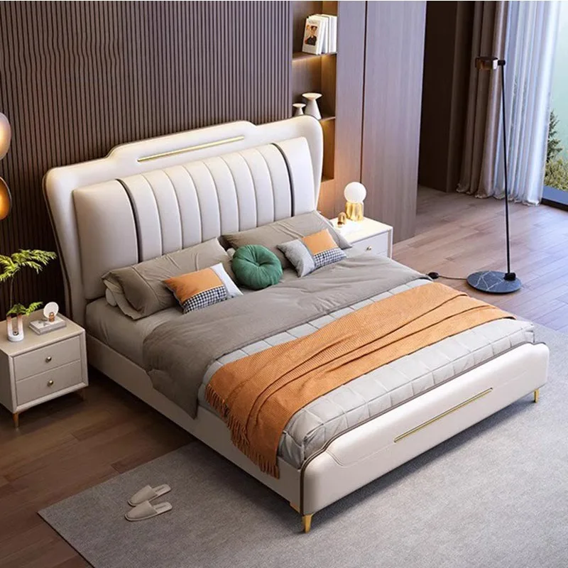 

Single Hotel Beds Double Bedroom Queen Wooden Frame Beauty Floor Upholstered Modern Literas Multifuncional Living Room Furniture