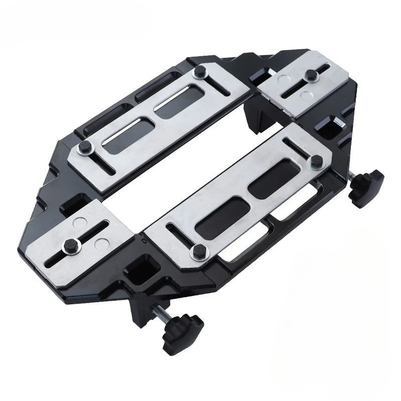 Door Hinge Jig Aluminum Alloy Woodworking Hole Opener Slotting Locator Wooden Door Hinge Hole Guide Hinge Template Jig