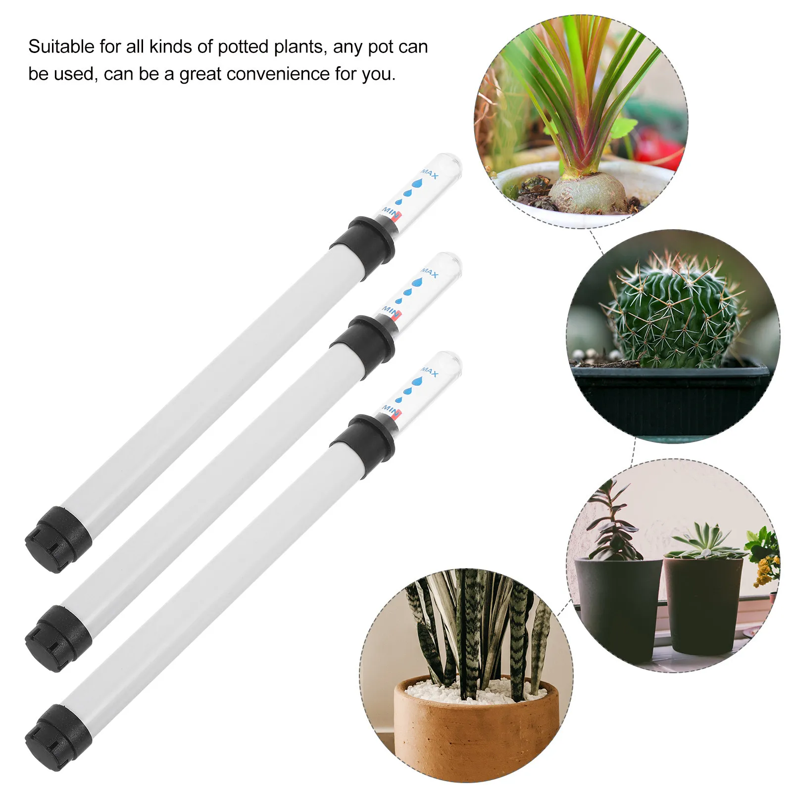 10Pcs Soil Moisture Tester Water Level Gauge for Plants with Clear Water Depth Scale Dehydration Alert Multiplant Management