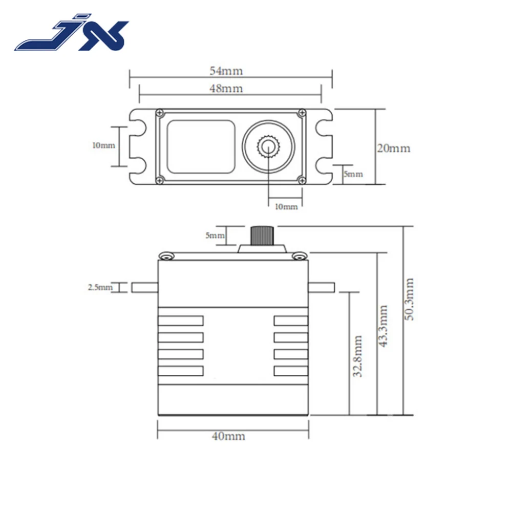 JX C60 Cyfrowe serwo 52KG Silnik bezrdzeniowy o wysokim momencie obrotowym CNC Aluminiowa obudowa Stalowe koła zębate Podwójne łożyska do modelu robota RC Car Drone