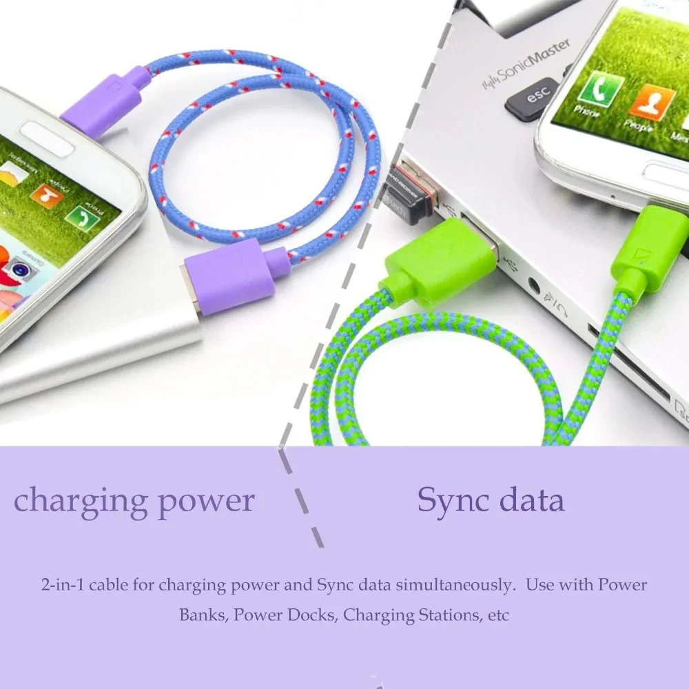 0.5M/1M/2M/3M Micro USB Cable Mobile USB Charger Cable Data Sync Wire For Samsung Huawei Xiaomi Android Phone USB Micro Cables
