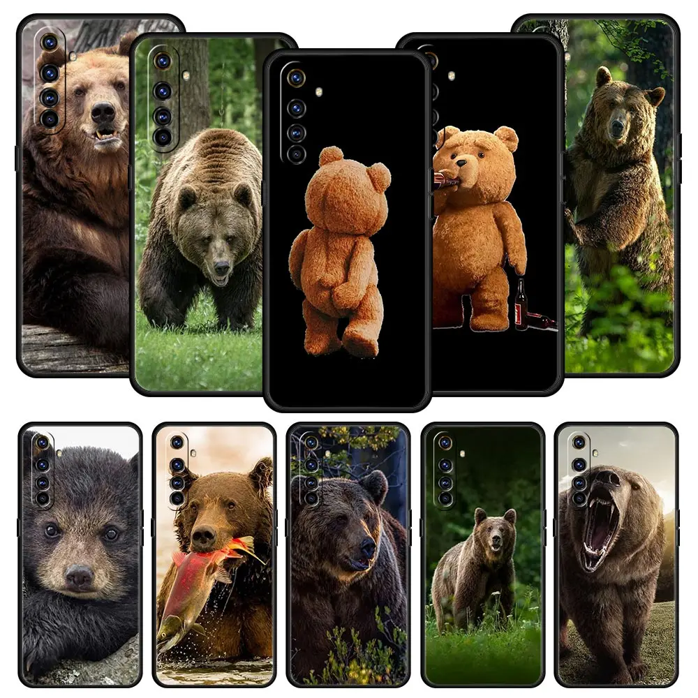 Funny Just Relax Brown Bear For Realme GT Neo 2 3 3T Phone Case For Realme 10 9 8 5G 7 6 GT2 Pro Plus 9i C21 C11 C25 C35 Cover