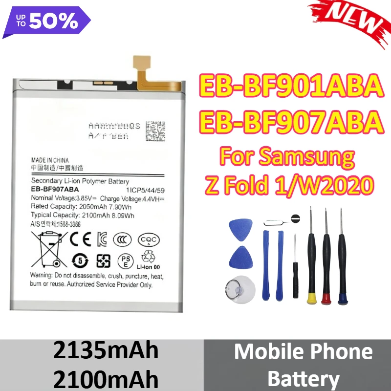 

2135mAh 2100mAh EB-BF901ABA EB-BF907ABA For Samsung Z Fold 1/W2020 Mobile Phone Battery +Tools