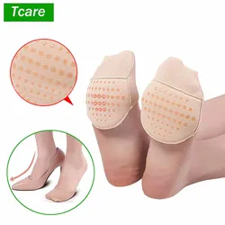 Tcare 1 par de cubiertas invisibles transpirables para el dedo del pie para mujer con forro acolchado calcetines parte inferior antideslizante para cojines de tacones altos