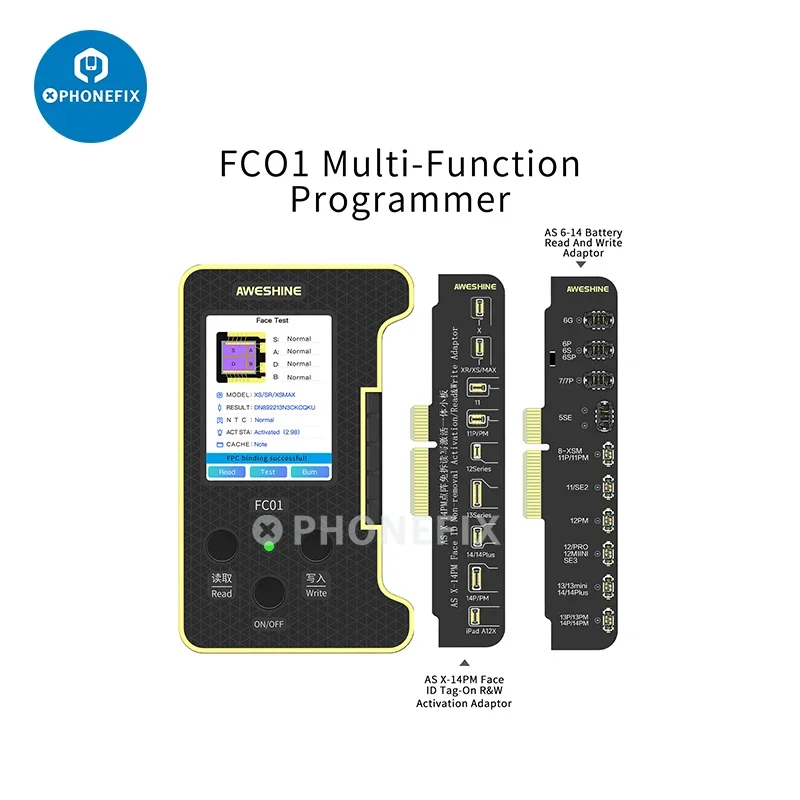 AS FC01 แบตเตอรี่ Tag-on Dot Matrix Flex สายสําหรับ iPhone X-14PM แบตเตอรี่ Dot โปรเจคเตอร์ Face ID ซ่อมเปลี่ยนอ่านเขียนเครื่องมือ