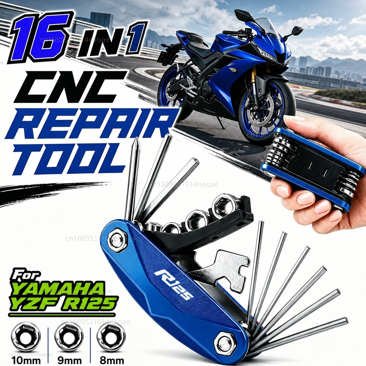Für YAMAHA YZF R125 YZFR125 YZF-R125 MT-125 2008-2025 Motorrad-Werkzeugreparaturset Multifunktionaler Schraubendreher Schraubenschlüssel Sechskantschlüssel