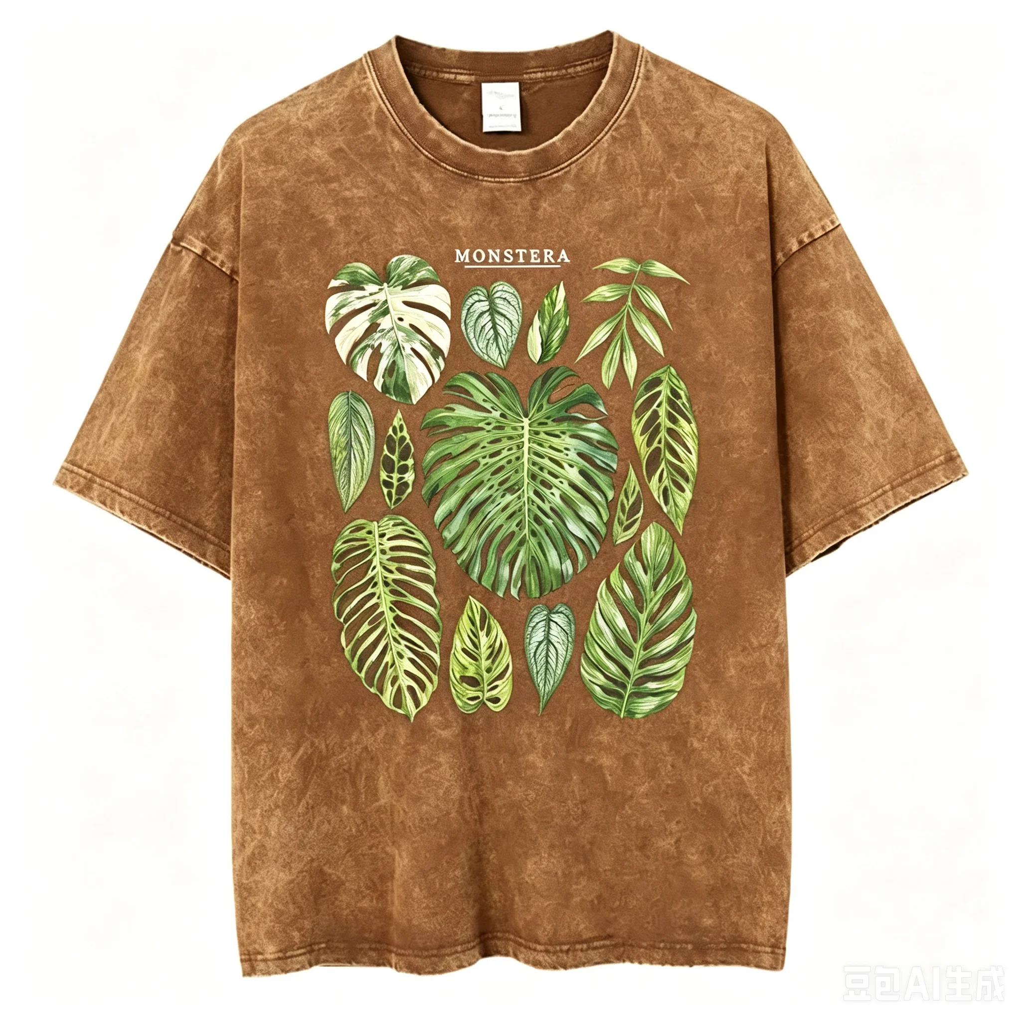 T-shirt Grafica Foglie di Mons - Acid Wash Vintage Graphic T Shirt recensione e prezzo