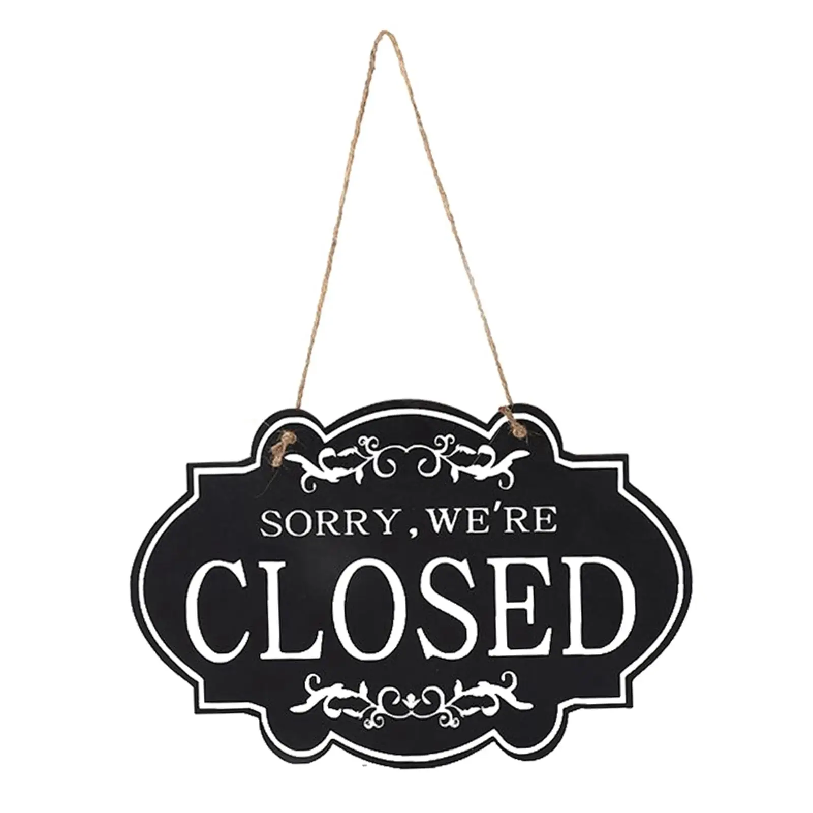 Double Sided Open and Closed Door Sign Business Sign Rustic Door Hanger Wood for Restaurant Coffee Shop Front Door Porch Bar