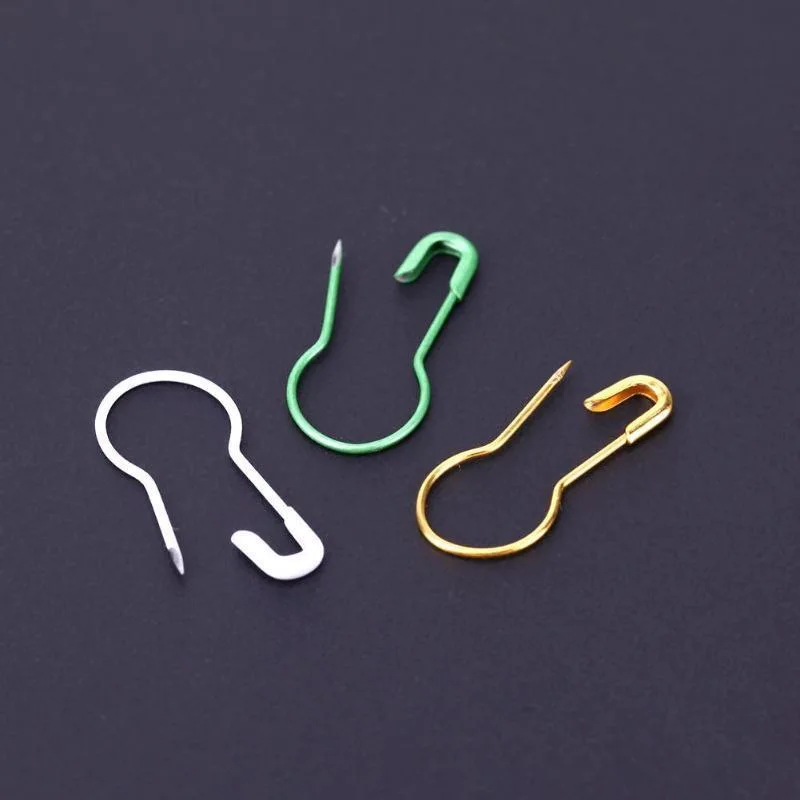 100pcs Mix Color Gourd Shape Metal Clips Safety Pin Marker Tag Gourd Pins Safe Craft Knitting DIY Sewing Tools AA7672