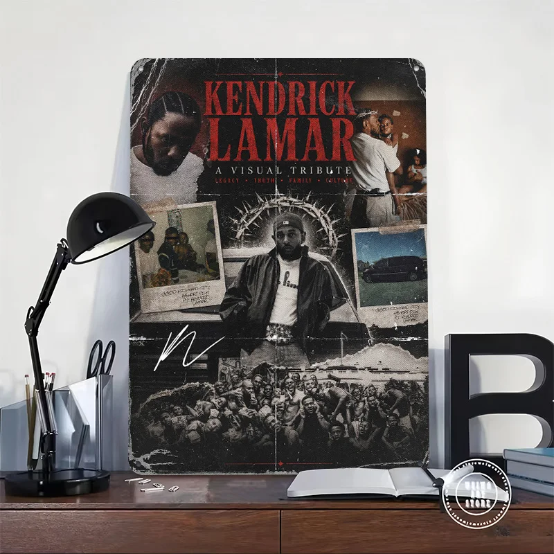 Kendrick Lamar Visual Tribute Metal Poster Perfect Gift for Fans Lovers Customized Wall Art Metal Sign for Home Decor Items Room