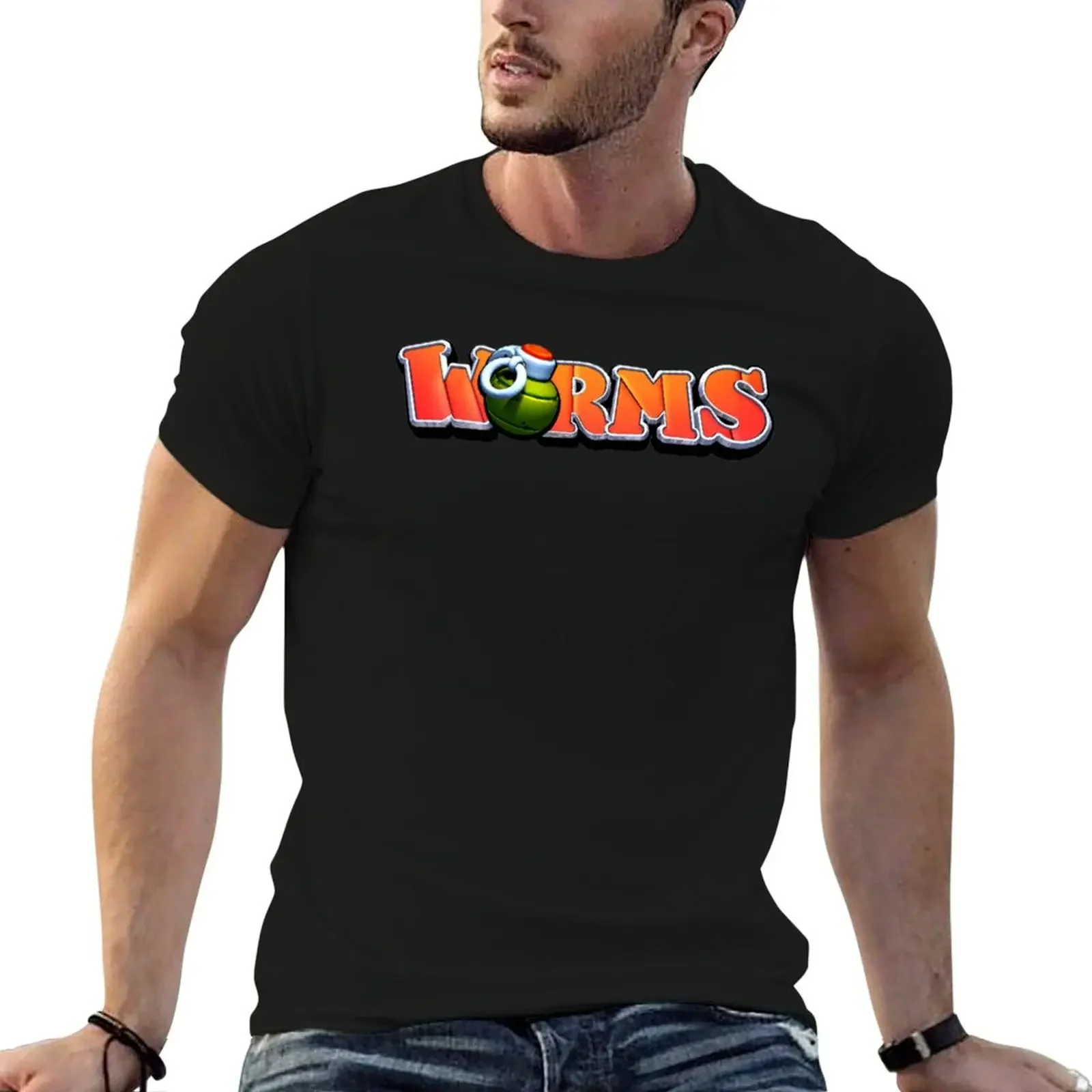 

worms game gaming nerd geek typography T-Shirt blanks football t shirt funny t shirts for men