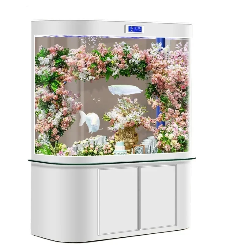 

V Self-Circulation Ecological Bottom Filter Fish Tank Living Room Home Floor Light Luxury Change Water Complete System Aquarium