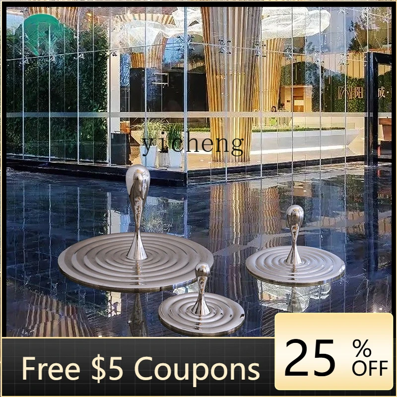 

TQQ outdoor stainless steel water drop sculpture park landscape layout real estate large floor art ornament