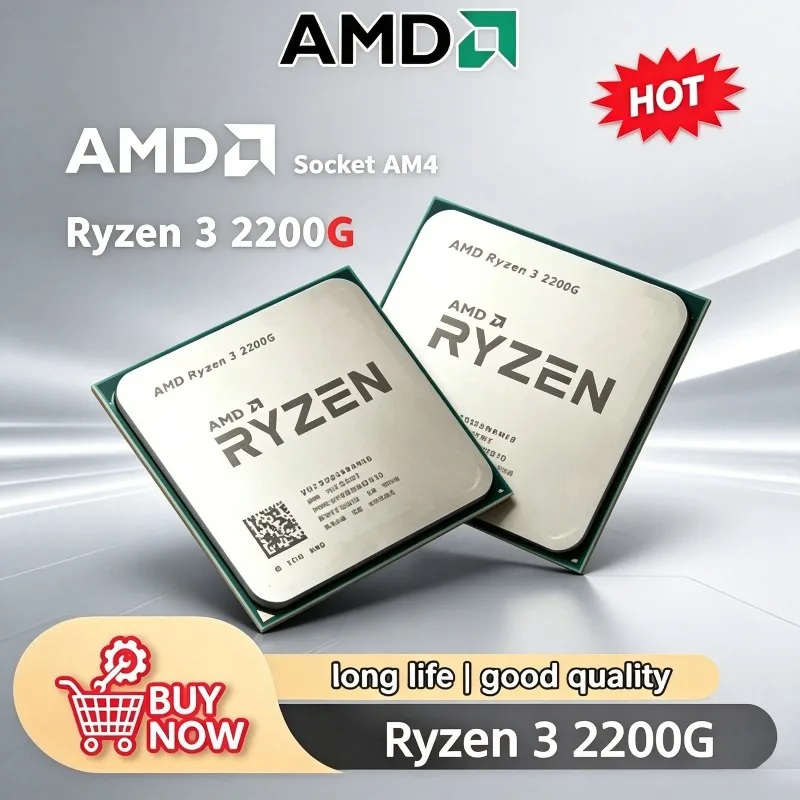 CPU AMD Ryzen 3 2200G Original, Nuevo, en Oferta, 3.5 GHz Zen Quad-Core Quad-Thread, Socket AM4, Modelo YD2200C5M4MFB
