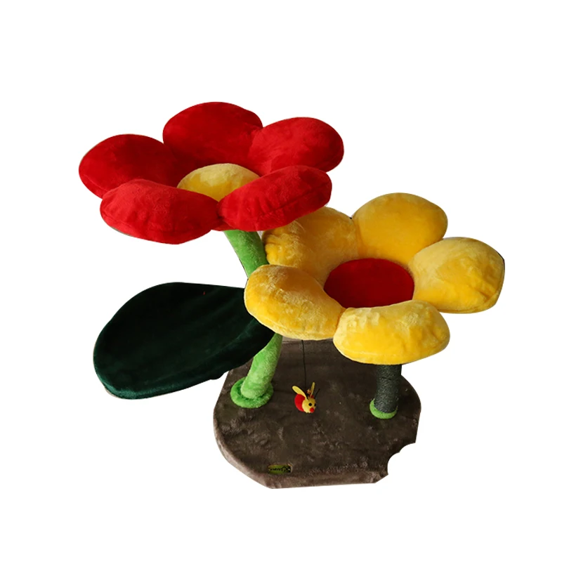 Colored flower cat climbing frame cat toy cat jumping platform cat grasping column sunflower climbing frame cat