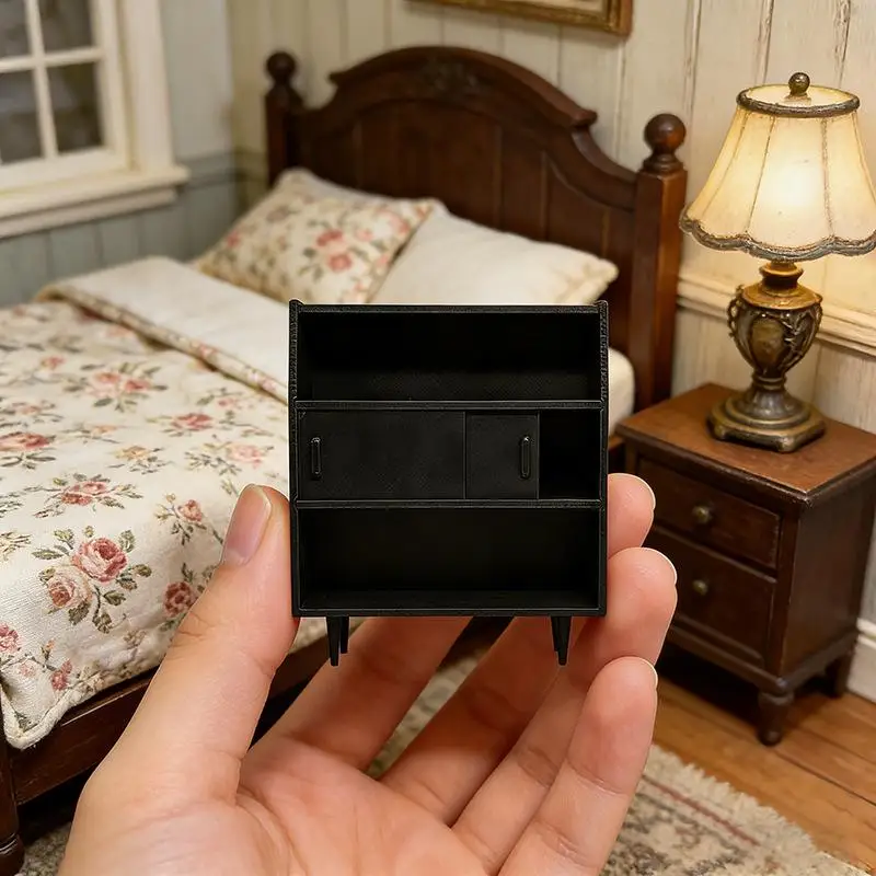 1Pcs 1 12 Miniature Dollhouse Wall Cabinet Elegant Storage Display Model For Kids Toy Home Decor Accessories