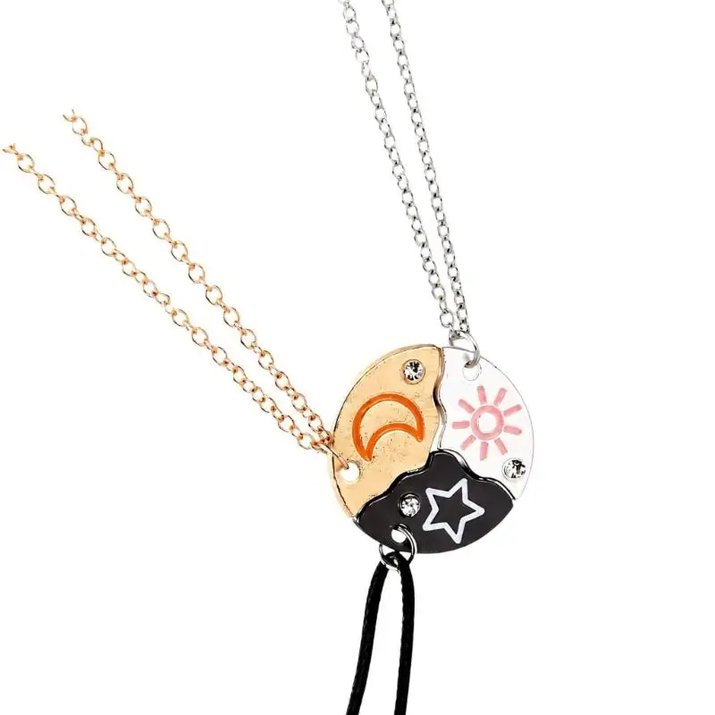 A52E Three Piece Sun Moon Star Charm Set, Zinc Alloy Accessory for Pendant Wear, Bags, Daily Carry and Gifts