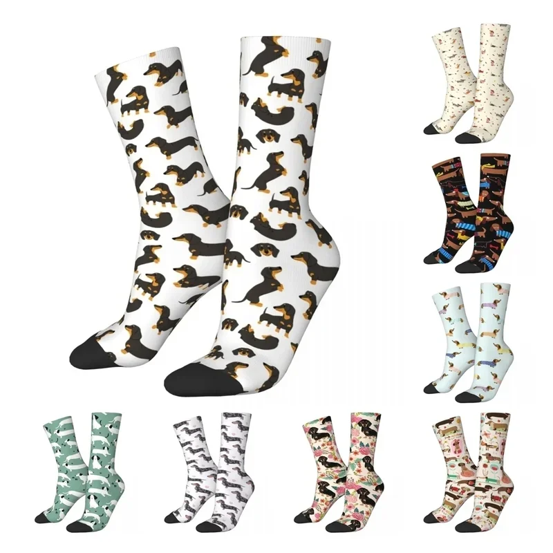 Happy Funny Male Men Socks Casual Dachshund Sock Gift Animal Dog Lover Sport Women's Stockings Spring Summer Autumn Winter