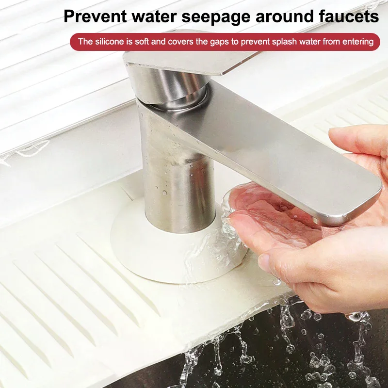Bathroom Kitchen Gadget: Silicone Faucet Spill Mat; Absorbent Countertop Protector; Kitchen Sink Splash Catcher