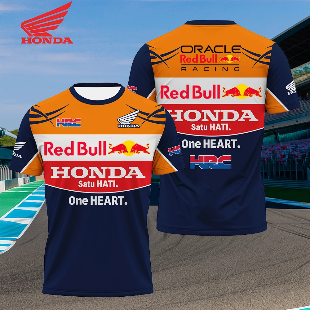 

Мотоциклетная футболка F1 Formula One Racing Red Bull Team, мужская летняя дышащая спортивная одежда с короткими рукавами, велосипедный топ Honda
