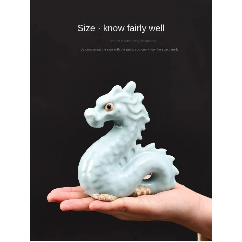 Flowing Dragon Tea Table Tea Pet Decoration with Nourishing Creativity Opening Ru Porcelain Zodiac Dragon Decoration