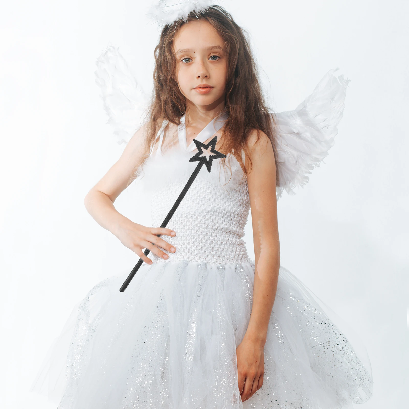 

6pcs Fairy Princess Sticks Girls Costume Party Wedding Props Cosplay Favors Stage Performance Star Shaped Fairy Wand Lightweight