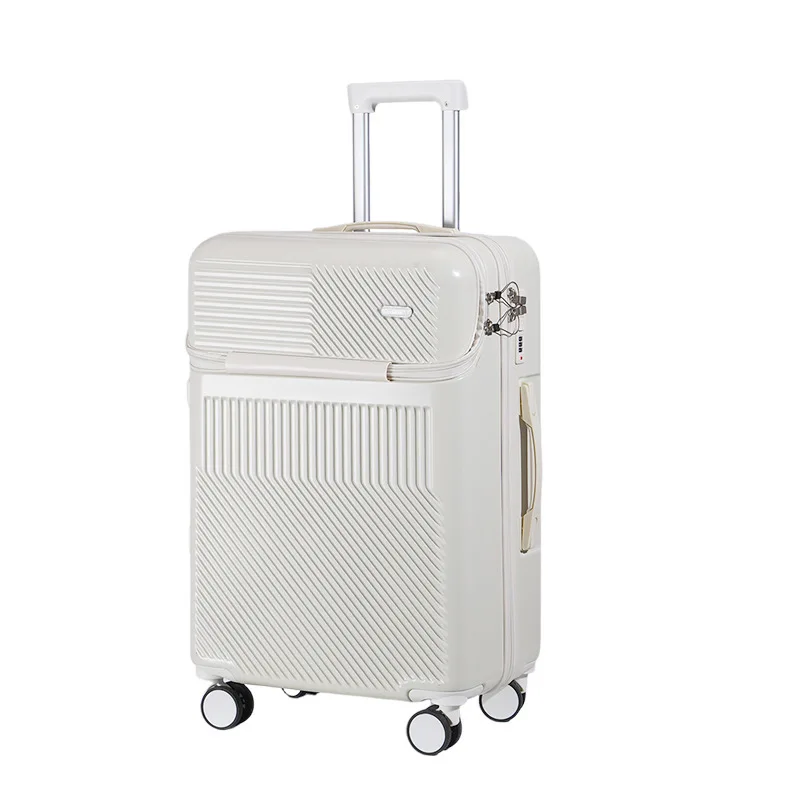 Multifunctional Front Opening Laptop Bag Suitcase on Wheels 20 Inch Carry-on Luggage Small Lightweight Trolley Case