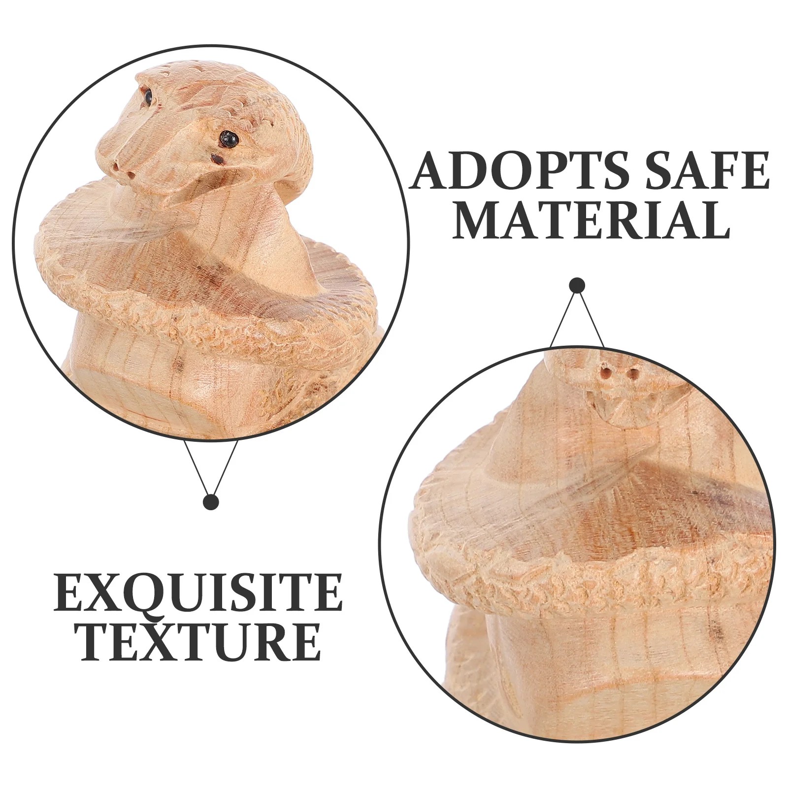 

Lifelike Wooden Carved Snake Ornaments Realistic Design Scary Models for Party Garden Decoration Wooden Snake Sculpture