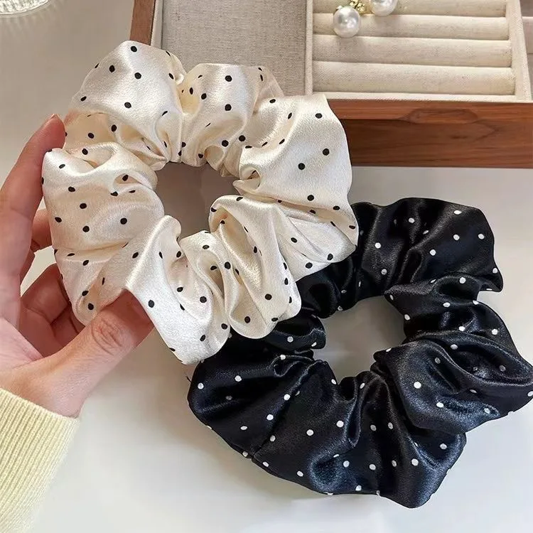 

Французские нежные элегантные резинки для волос в горошек для женщин, девушек и детей, эластичные резинки для волос, аксессуары, резинки-кольца для волос, украшения для волос, головные уборы
