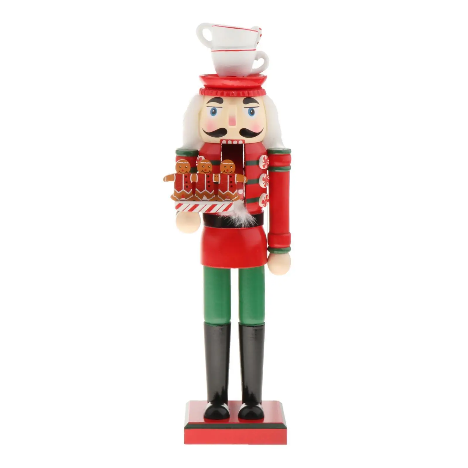 Holiday Nutcracker Soldier Wooden Ornament Figurine Decorative Christmas Nutcracker for Kitchen Table and Shelf