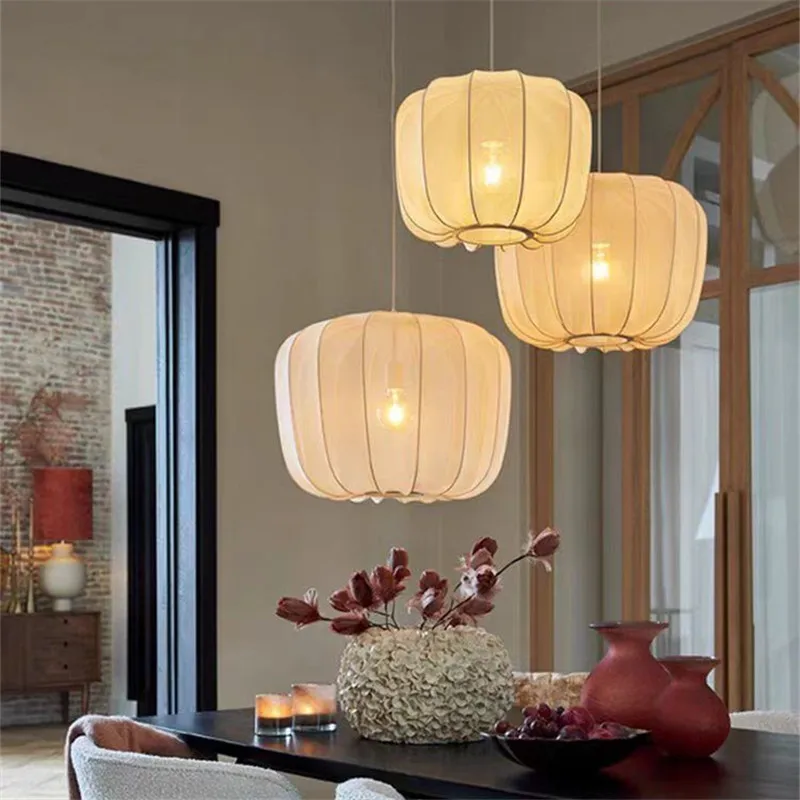 PLUMERIA zwart Chandelier Staircase Duplex fabric net light minimalist living dining room clothing store decorative lantern lamp