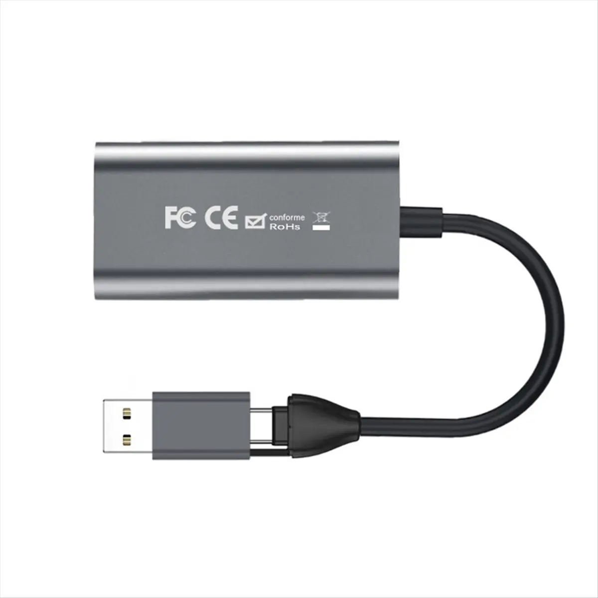 USB/USB C Video Capture Card with HD 4K to Type C USB 3.0 Audio Video Converter Computer Laptop Smartphone Monitoring