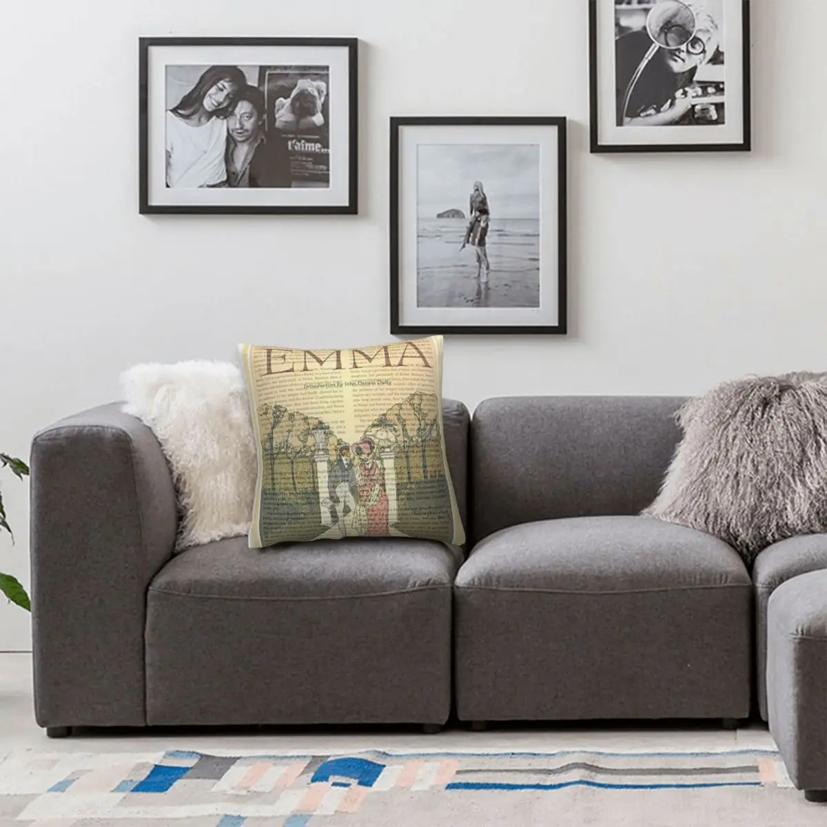 إيما باي جين أوستن المخدة البوليستر الكتان المخملية الإبداعية البريدي ديكور السرير وسادة القضية 45x45