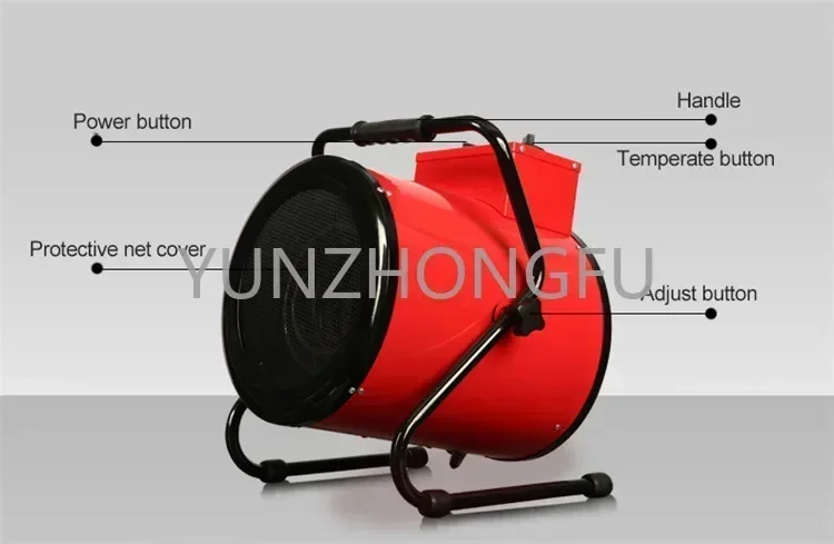 3kW 5kW 9kW Electric Fan Heater Warm Air Blower Dryer Poultry Livestock Industrial Heater