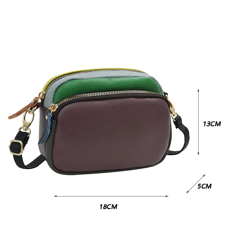 Kleur Willekeurig Leer Echte Koeienhuid Damestas Mode Messenger Bag Kleine Schoudertas Crossbody Tassen Dames Kwaliteitstas Nieuw