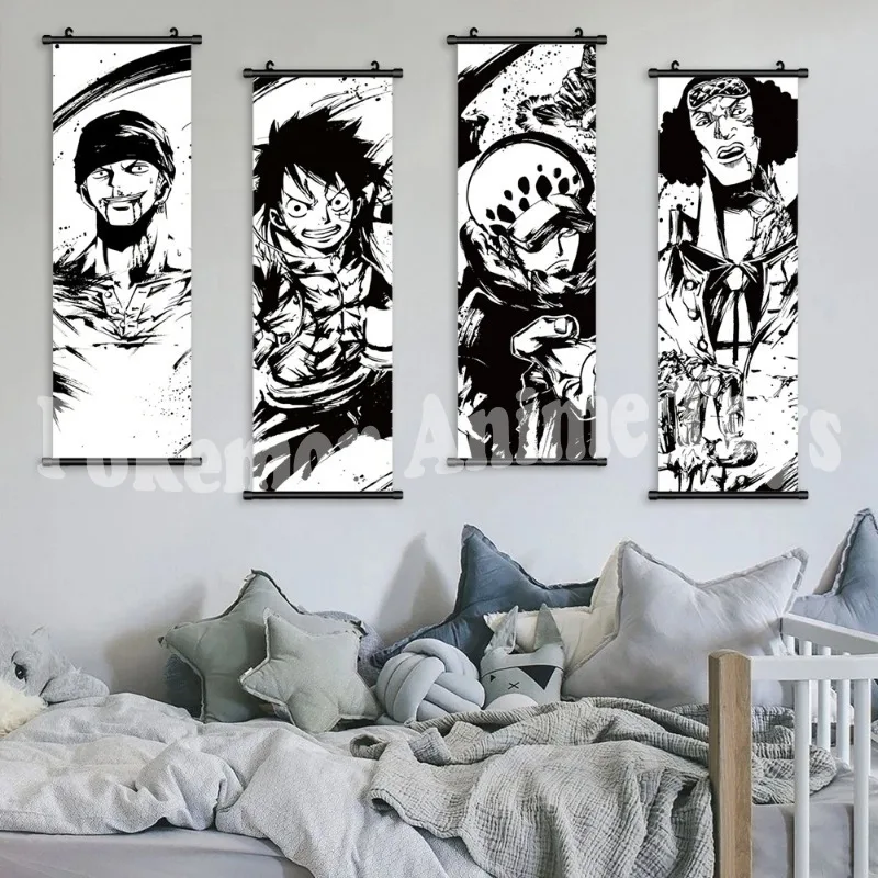 Sabo Luffy Canvas One Piece Picture Anime Wall Art Portgas D Ace Scrolls Hanging Paintings Cartoon Poster for Home Decor Modular