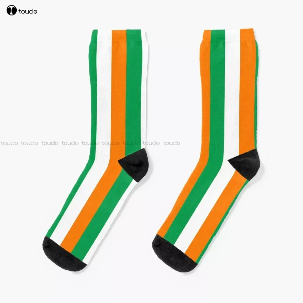 Green Orange And White Leprechaun St Patricks Day Socks Personalized Custom Unisex Adult Teen Youth Socks 360° Digital Print