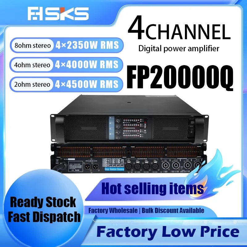 4CH Class TD Digital Power Amplifier fp20000Q Professional Large Power Amp for Live Show Sound Equipment