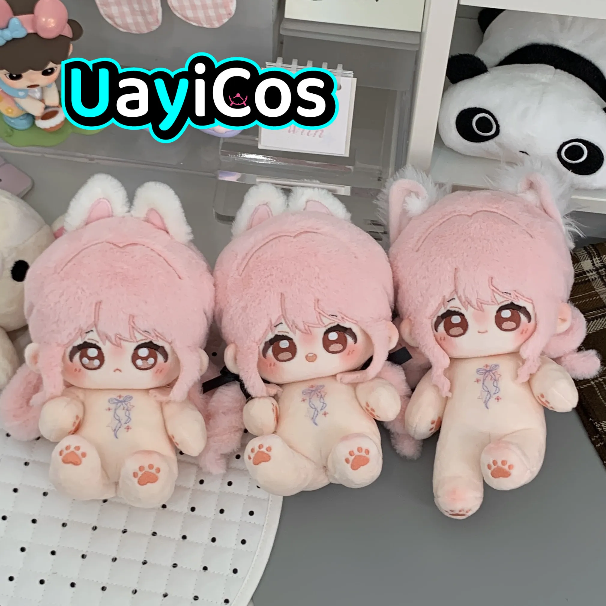 

В наличии, 20 см, мягкие плюшевые игрушки Infinity Nikki, плюшевая кукла, одежда с кроличьими ушками, узлом-бабочкой, аниме, игровой брелок, сумка, игрушка, детский подарок