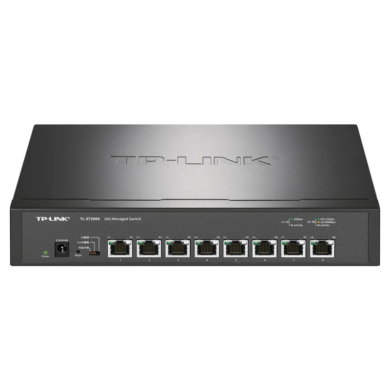 Tp-link-conmutador Ethernet de 10 Gigabit, dispositivo de 8x10gbps, RJ45, puerto de red, Plug and Play, 10gbe, 10000mbps, 10g, actualización ST1008, TL-ST2008