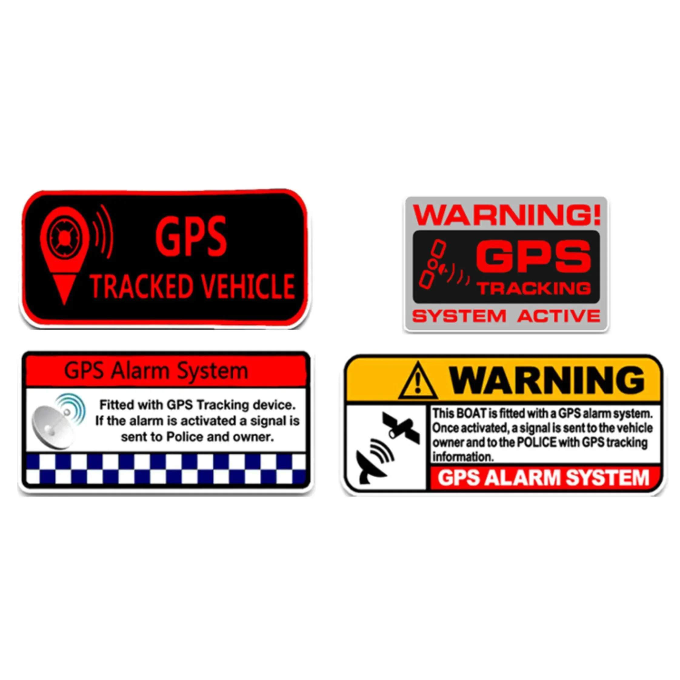 GPS Tracking Warning Vinyl Sticker 10cm, Waterproof Sunscreen PVC Decal Auto Anti-Theft Alert Sign Decor