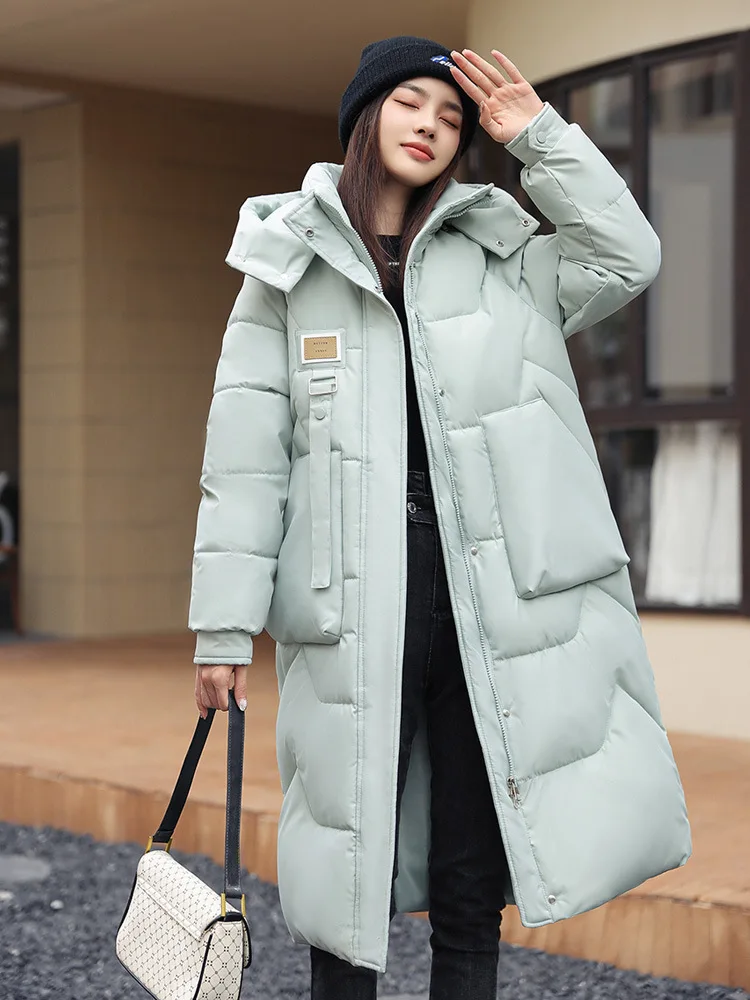 

Korean style loose 2025 winter new cotton jacket thick and warm casual versatile solid color hooded cotton jacket