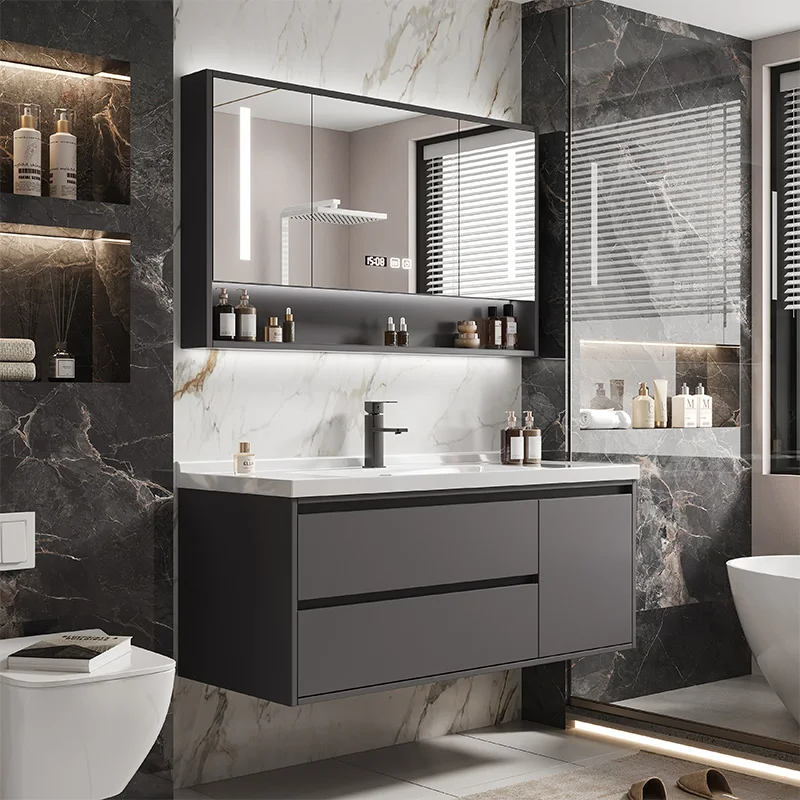 

Bathroom Cabinet Combined Integrated Basin Ceramic Intelligent Light Luxury Washbasin Washbasin Toilet Simple Washbasin Basin